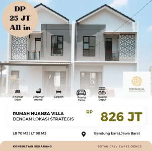 Rumah Villa 2lt Jalur Wisata Padalarang Lembang dkt st. Kereta cepat