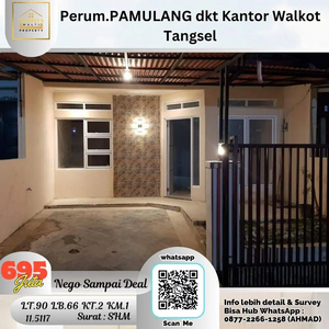 (w)Rumah di Pamulang dekat Kantor Walkot Tangsel Bebas Banjir 600Jtan.