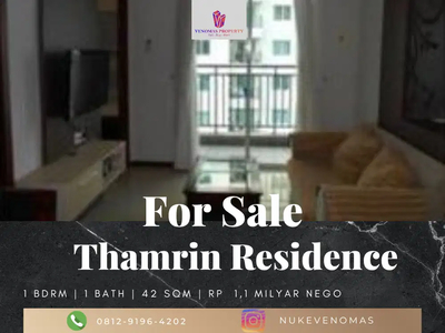 Dijual Apartement Thamrin Residence 1BR Full Furnished Tower A