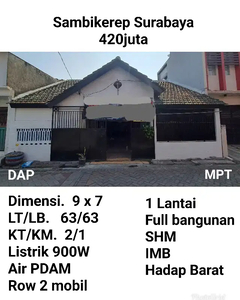 Dijual Rumah Bringin Sambikerep Surabaya Bisa KPR