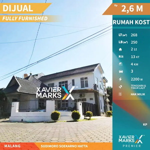 Dijual Rumah Kos Furnish Hook 3 Lantai Full Penghuni di Sudimoro