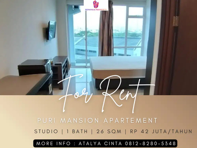 Disewakan Apartement Puri Mansion Type Studio Low Floor