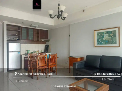 Disewakan Apartement Sudirman Park High Floor 3BR Semi Furnish Tower B