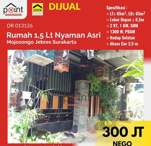 Murah 1 ½ Lantai Nyaman & Asri