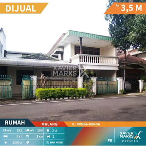 N024 Dijual Rumah Kawasan Jl.Bunga-bunga Lowokwaru Malang Kota