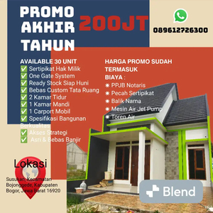 Rumah cluster siap huni 200jt