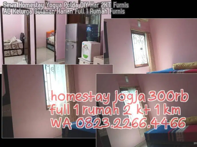 Sewa Homestay Yogya Polda DIY Har 2KT Furnis AC Kelurga Bulanan Harian