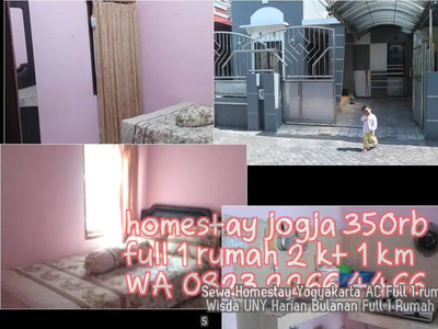 Sewa Homestay Yogyakarta AC Full 1 rumah 2KT Wisda UNY Harian Bulanan