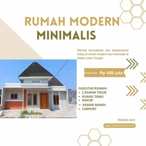 Dijual Rumah Modern Minimalis Harga Terjangkau Di Prambanan Klaten J