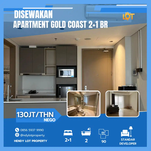 DISEWA CEPAT APARTMENT GOLD COAST 2+1BR FURNSIH STANDAR DEVELOPER