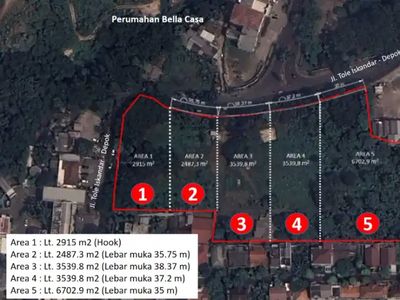 Lahan Jalan Utama Komersial Depok Siap Bangun Termurah