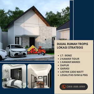 Rumah Modern Tropis di Berbah Sleman 10 Menit dari Bandara Adisucipto