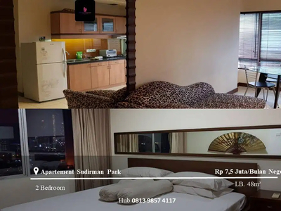 Sewa Apartemen Sudirman Park Middle Floor 2BR Furnished View Shangrila