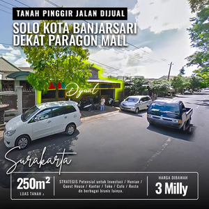 Tanah Dijual Solo Kota Dekat Paragon Mangkubumen Turisari Kota barat