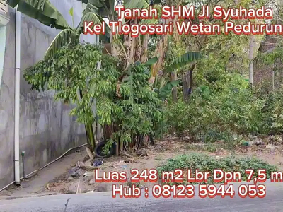Tanah Murah di Jl Syuhada Kel Tlogosari Wetan Kec Pedurungan Semarang