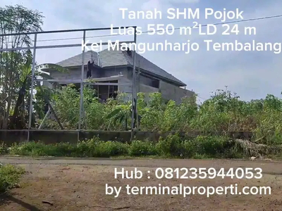 Tanah Murah Pojok Jl Raya Mangunharjo - UNDIP Tembalang Kota Semarang