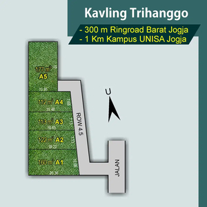 Tanah Premium Trihanggo Jogja, Dekat Ringin Jambon, SHM