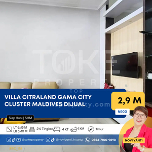 Villa Citra Land Gama City Cluster Maldives Murah dan Cepat