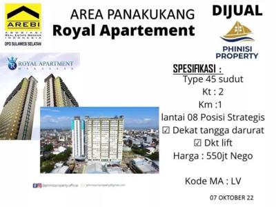 DIJUAL APARTEMEN PUSAT KOTA DI ROYAL APARTMENT PANAKKUKANG HARGA MURAH