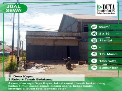 2 Ruko + Tanah Belakang Jalan Desa Kapur Pontianak Kalimantan Barat