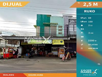 Dijual Ruko Lokasi Strategis Dekat Kampus di Sigura Gura Malang