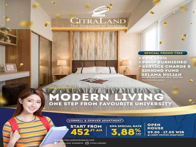 Apartemen Citraland Cornel Denver Ciputra 500Jtan Furnish Baru DP 0%