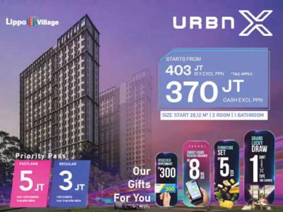 Apartment UrbanX Angs 1.9 juta DP 0% by Lippo Karawaci