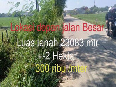 Di Jual Tanah Sawah akses depan jalan Besar pas Buat Invest. Luas tanah +-2 Hektarharga permeter. 300 RB. Lokasi Indramayu Jawa Barat