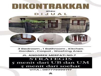 Di Kontrakkan Rumah area Suhat, Kota Malang