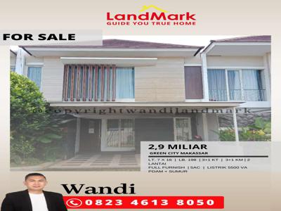 Dijual Rumah Cantaik 2 Lantai Green City Makassar