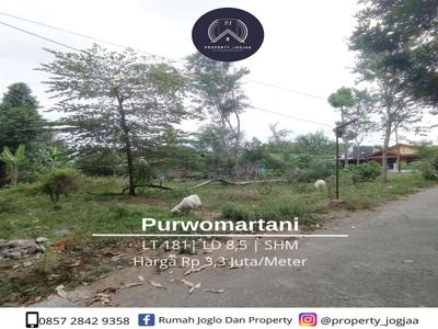 Dijual Tanah Pekarangan Luas 181 Meter Lokasi Purwomartani