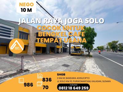 Jual Bangunan Pinggir Jalan Raya Jogja Solo Ex Restoran