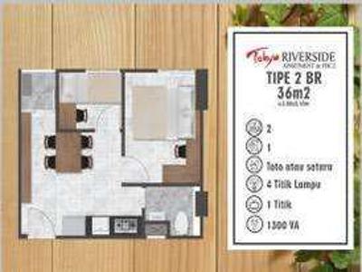 JUAL RUGI BAWAH MODAL TOKYO RIVERSIDE 2BR 36m2 400 JUTA SAJA !!