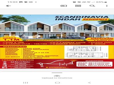 Jual Rumah 2 Lantai, type Scandinavia