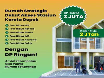 Rumah 2 Lantai KPR bank syariah DP 3 juta di Bedahan Sawangan