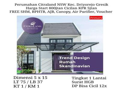 Rumah Citraland Driyorejo NSW CBD Ciputra 800Jtan Free Biaya2 DP 0%