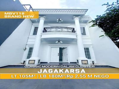Rumah mewah classic modern dalam cluster Jagakarsa Jakarta Selatan.
