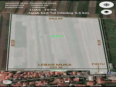 Tanah 10 hektar di Cirebon