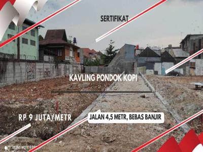 Tanah kavling murah strategis siap bangun di pondok kopi Jakarta