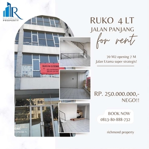 300 jt> 250 jt Sewa Ruko 4 Lt STRATEGIS Jalan Raya PARKIRAN LUAS