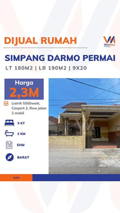 Dijual Rumah di Simpang Darmo Permai