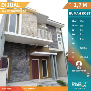 Dijual Rumah Kost Aktif Full Perabot & Anak Kost di Kalpataru Malang