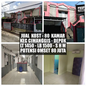 JUAL KOST KOSAN 80 KAMAR DI CIMANGGIS DEPOK POTENSI OMSET 80 JUTA