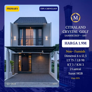 NEW Rumah Crystal Golf Citraland 2 Lantai Gress Dekat Gwalk Furnished