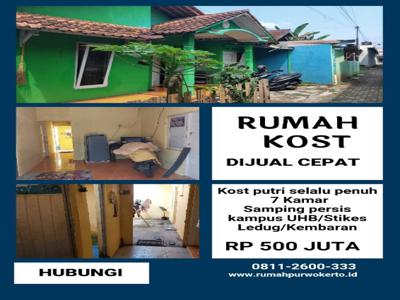 Dijual Rumah kost selangkah ke kampus, selalu penuh