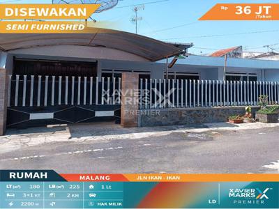 Disewakan Rumah Lingkungan Nyaman Semi Furnish di Ikan Ikan Malang