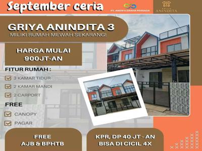 Rumah Mewah 2 Lantai Ready Stock,Free Canopy Ac,Dekat Toll Cimanggis