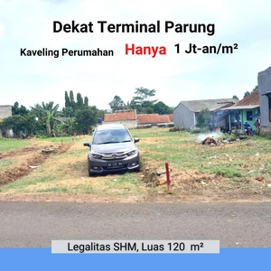 Dekat Terminal & Pasar Parung 100 Jt-an Tanah Kavling SHM