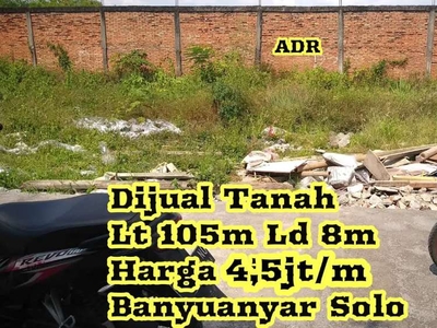 DI JUAL TANAH BANYUANYAR
BANJARSARI SURAKARTA