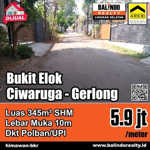 Dijual Kavling Siap Bangun Di Bukit Elok Ciwaruga Gerlong